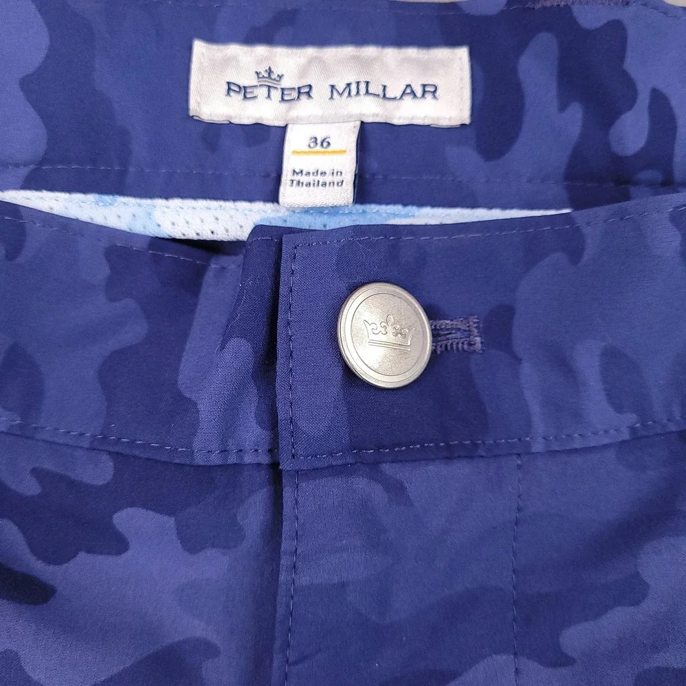 Peter Millar Shorts Mens 36 Navy Camo Performance Golf Stretch Crown Sport